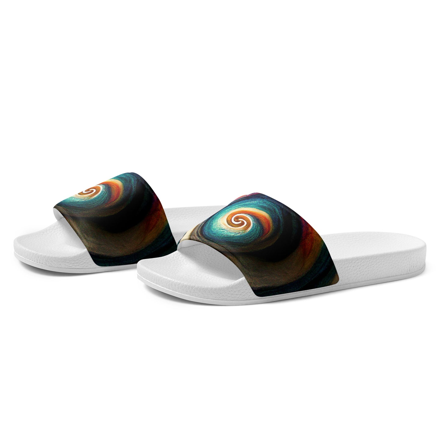 Men's Slides: Cushioned Faux Leather Straps, Lightweight PU Outsole, and Textured Footbed