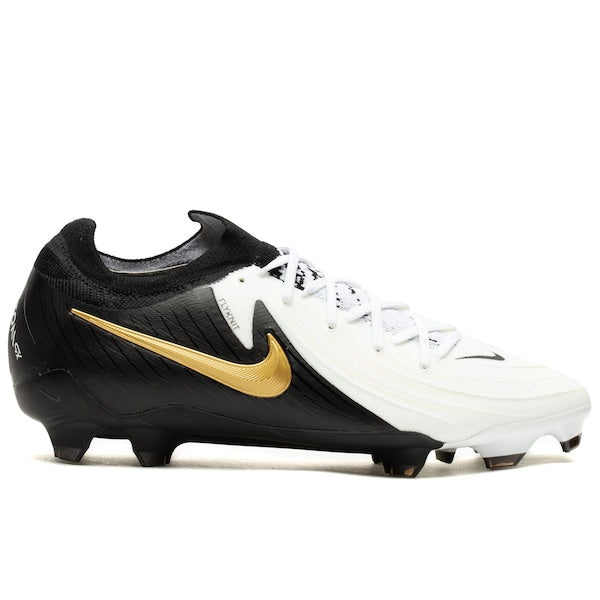 Nike Phantom GX II Pro FG Men's Soccer Cleats White Black Metallic Gold Firm Ground Boots