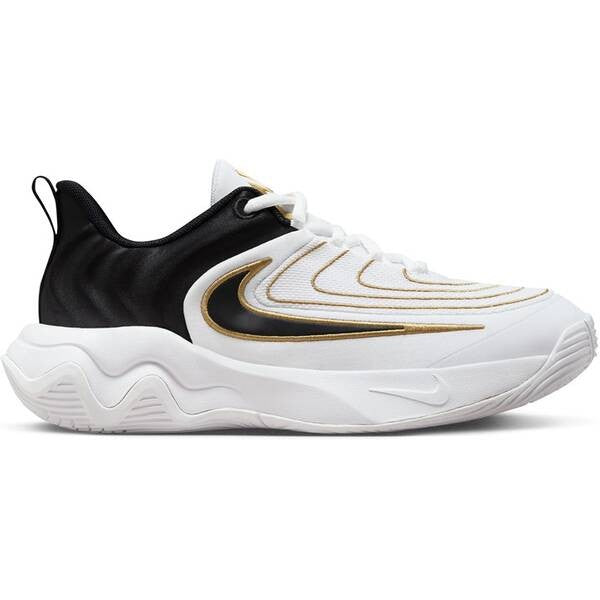 Nike Giannis Immortality 4 GS Size 3.5Y Youth Basketball Shoes White Black Metallic Gold