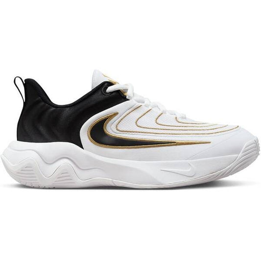 Nike Giannis Immortality 4 GS Size 3.5Y Youth Basketball Shoes White Black Metallic Gold