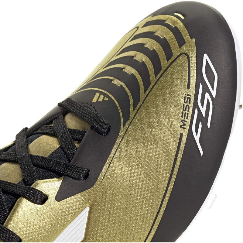 Adidas F50 League FG/MG Men's Soccer Cleats Gold Metallic Black Multi Ground Football Boots