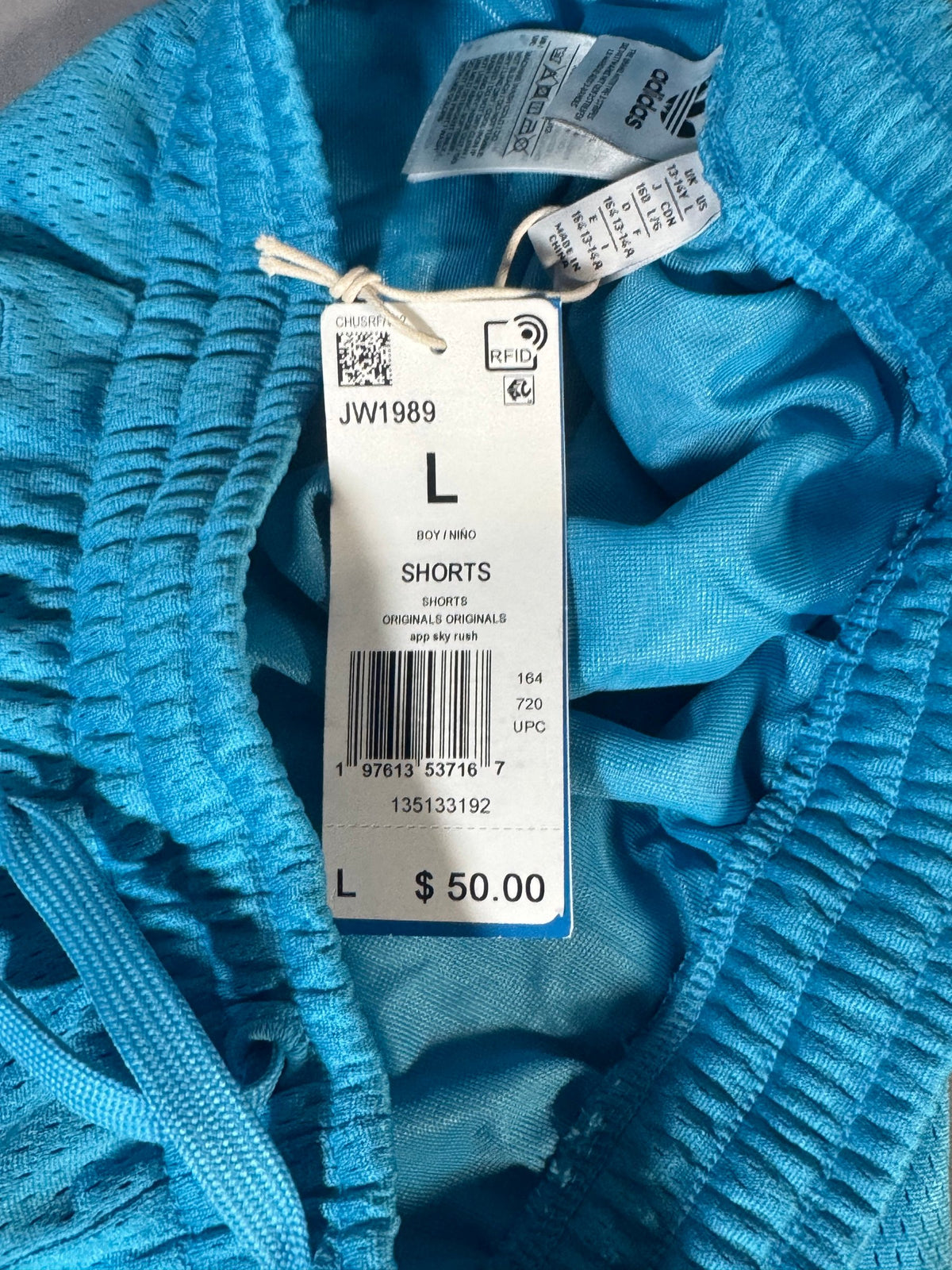 adidas Originals Boys' Basketball Shorts JW1989 Sky Rush Youth NWT