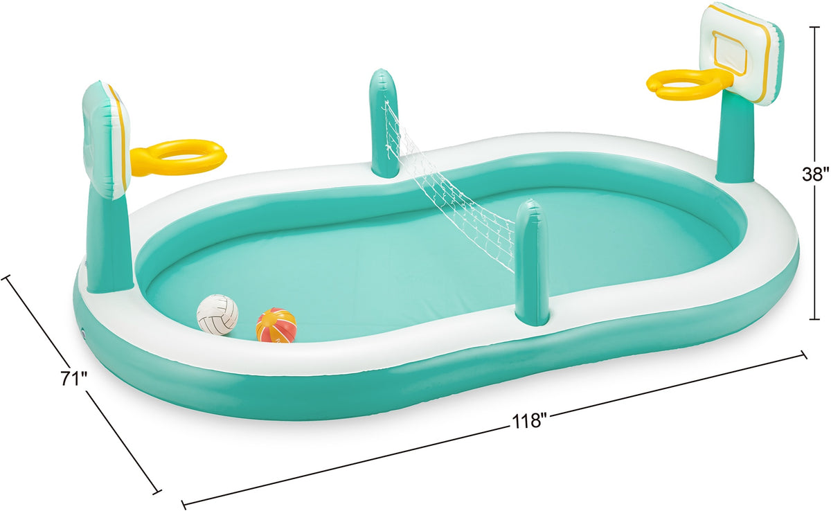 Funsicle Sports Arena 9.8 ft Inflatable Kids' Pool KB1054000 Basketball Volleyball New