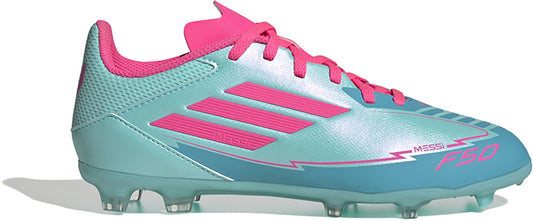 adidas Kids' F50 League FG/MG Messi Soccer Cleats IH0931 Turquoise Aqua Size 13K NIB