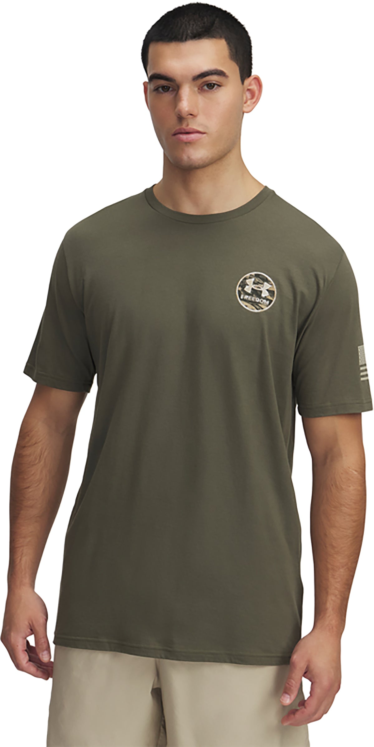 Under Armour Men's Freedom By Land Short Sleeve T-Shirt 1389928-390 Marine OD Green Size 3XL NWT