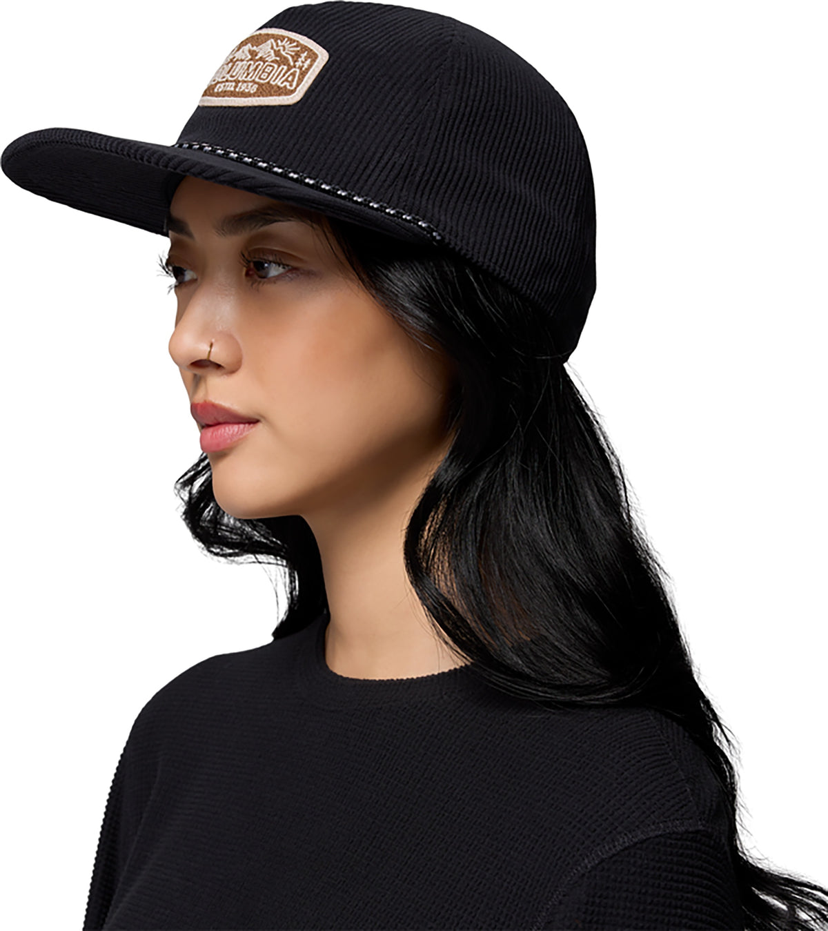 Columbia Packsaddle Corduroy Snap Back Cap 2092401 Black One Size NWT