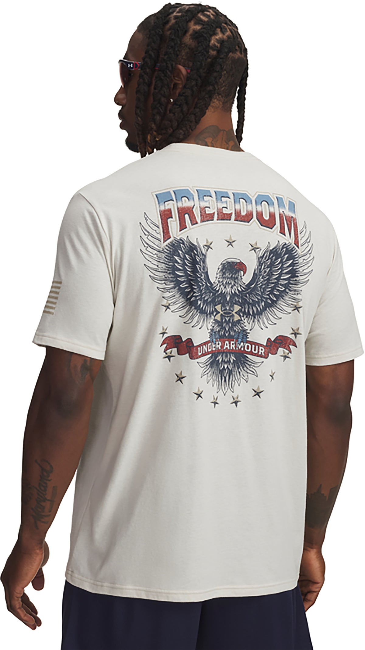 Under Armour Men's Freedom Military Graphic T-Shirt Summit White Desert Sand Size 3XL NWT