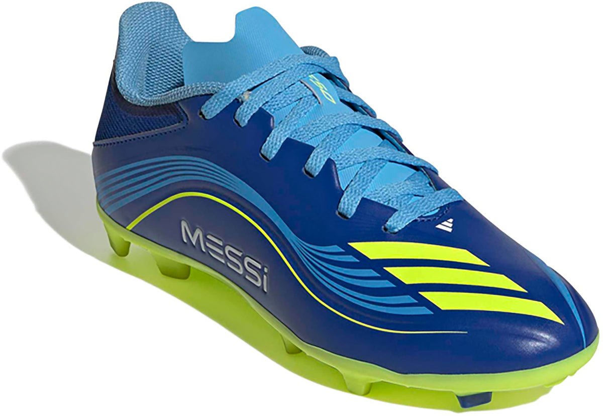 adidas Kids' F50 League FG/MG Messi Soccer Cleats JP7455 Blue Yellow Size 3.5Y NIB