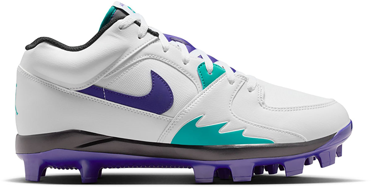 Jordan Men's Stadium 90 Low MCS Baseball Cleats HQ0211-105 White Purple Size 9.5 NIB
