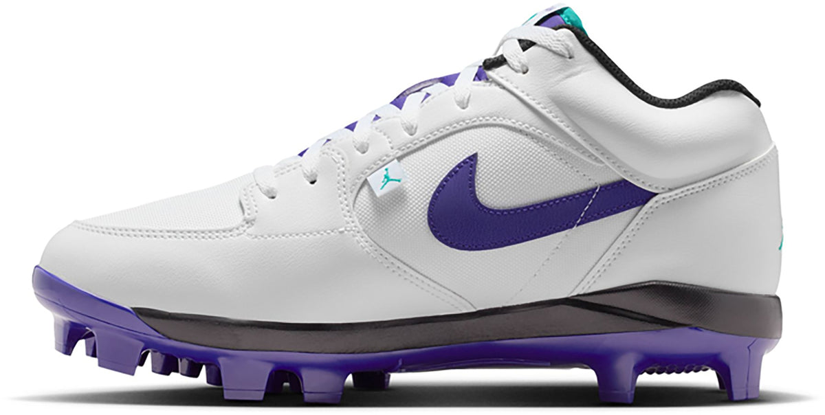 Jordan Men's Stadium 90 Low MCS Baseball Cleats HQ0211-105 White Purple Size 9.5 NIB