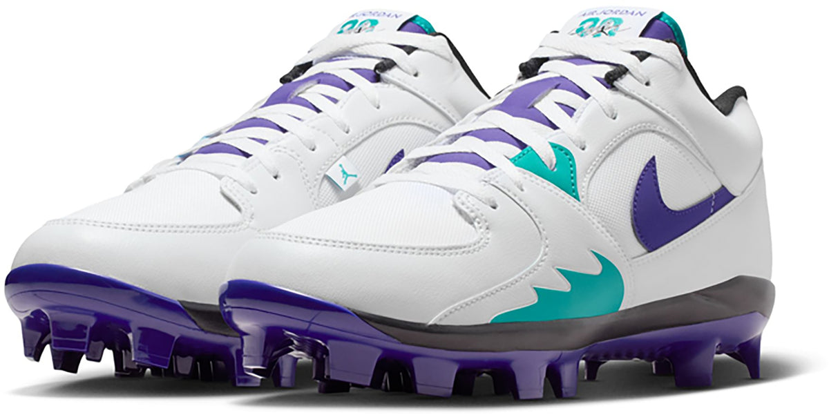 Jordan Men's Stadium 90 Low MCS Baseball Cleats HQ0211-105 White Purple Size 9.5 NIB
