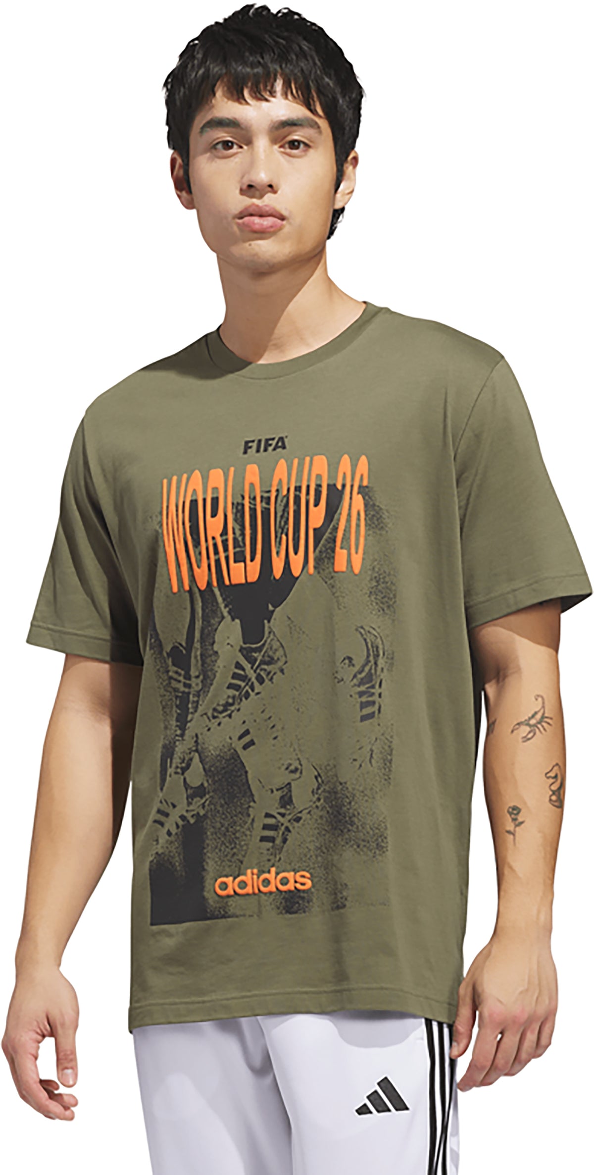 adidas Men's MLS 2026 World Cup Tour 1 Graphic T-Shirt KH3681 Dark Green NWT