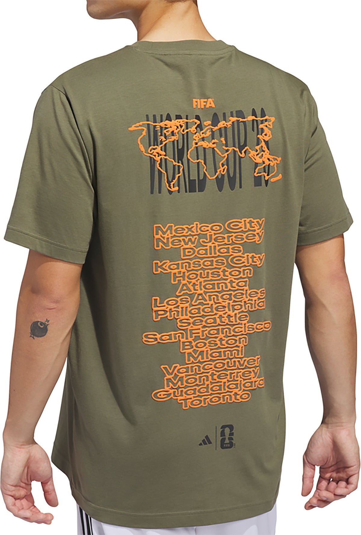 adidas Men's MLS 2026 World Cup Tour 1 Graphic T-Shirt KH3681 Dark Green NWT