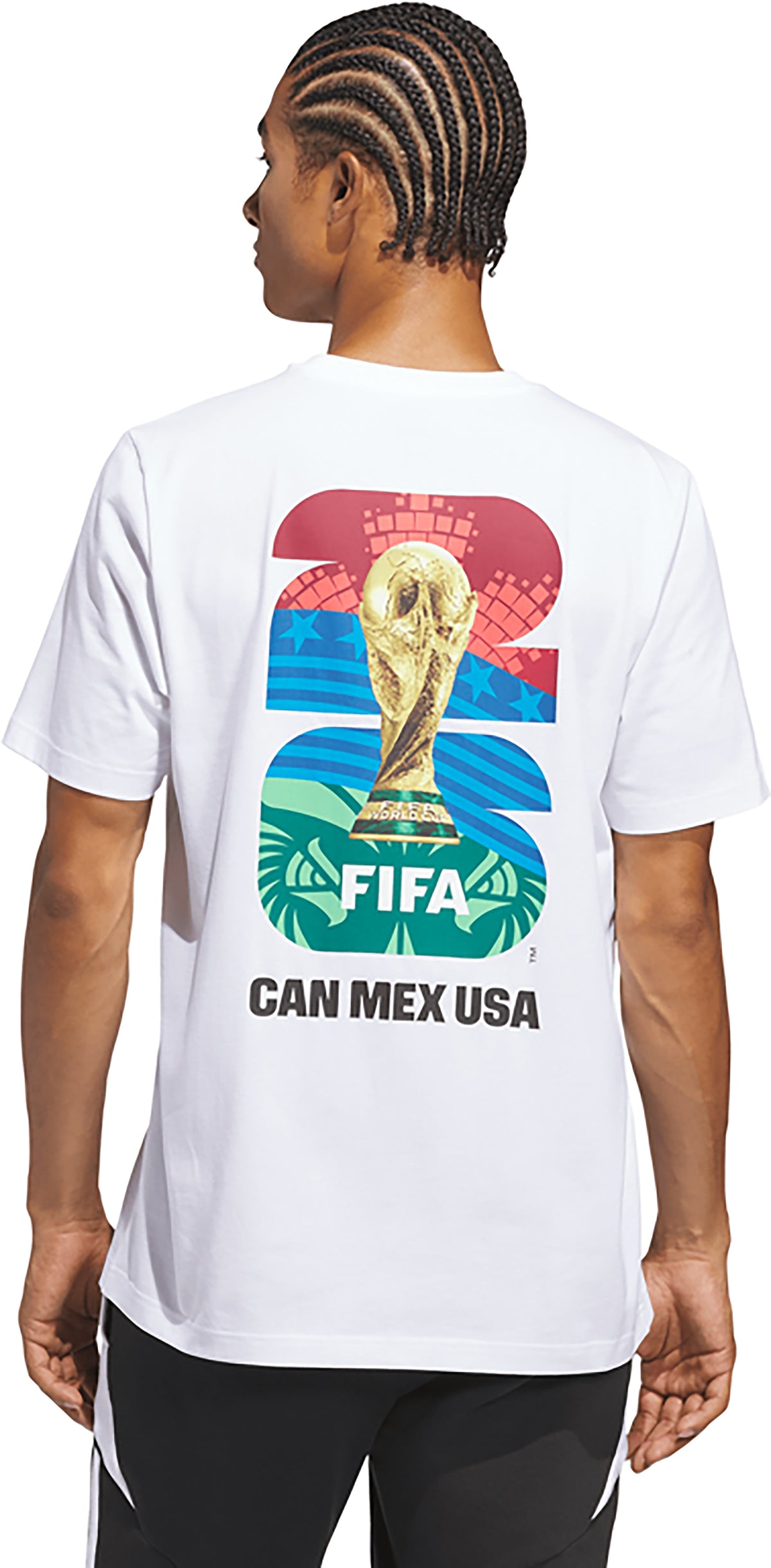 adidas Men's MLS 2026 World Cup Official Match Ball Graphic T-Shirt KD7990 White Size XXL NWT