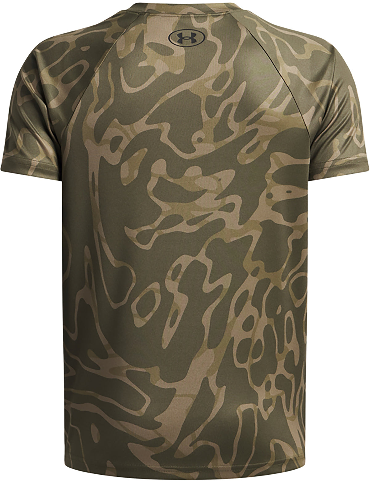 Under Armour Boys' UA Tech Printed Short Sleeve T-Shirt Bright Green Camo Youth XS NWT