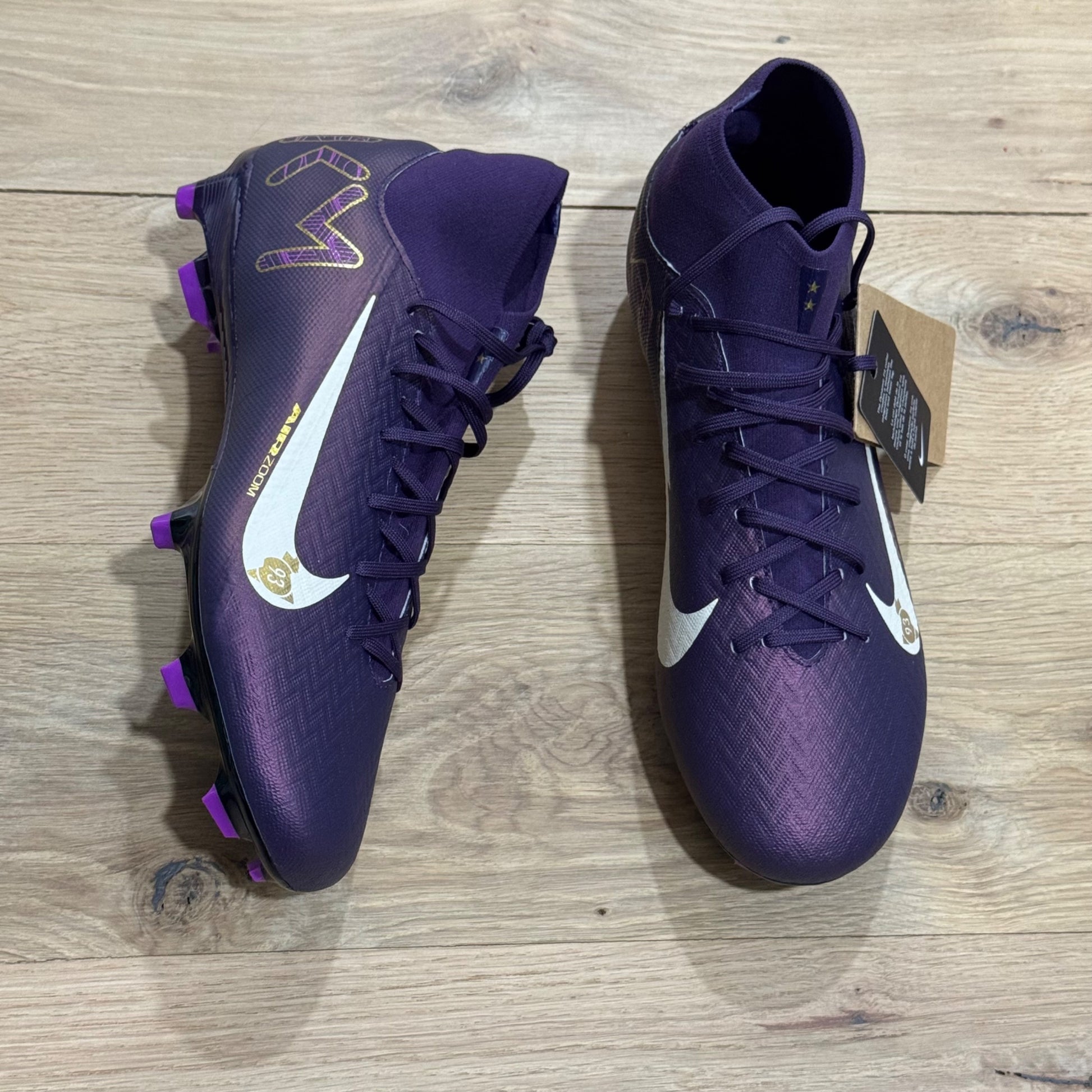 Nike Mercurial Superfly IX Elite FG Purple White Gold Soccer Cleats New