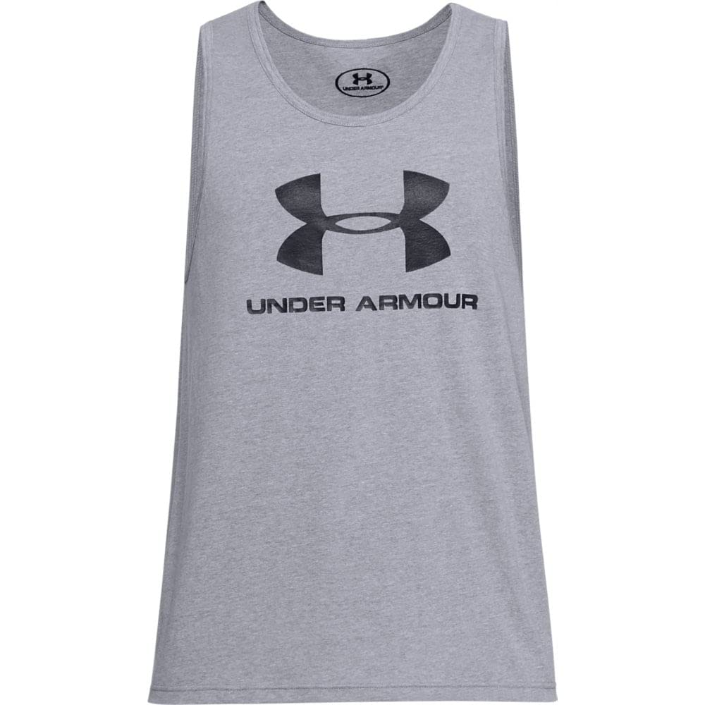 Under Armour Men's UA Sportstyle Logo Tank SM Gray - Under Armour