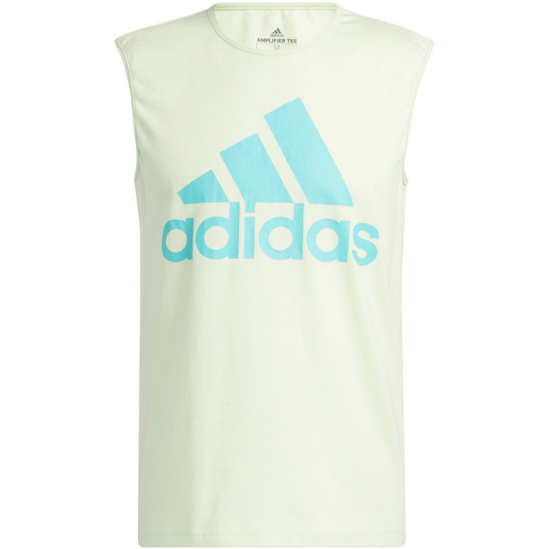 Adidas Men's Badge of Sport Classic Tank Top Green Bright, Small - Men's Athletic Performance