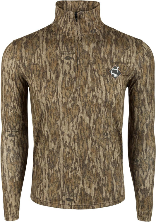 Drake Performance 1/4 Zip – Bottomland Camo (S)