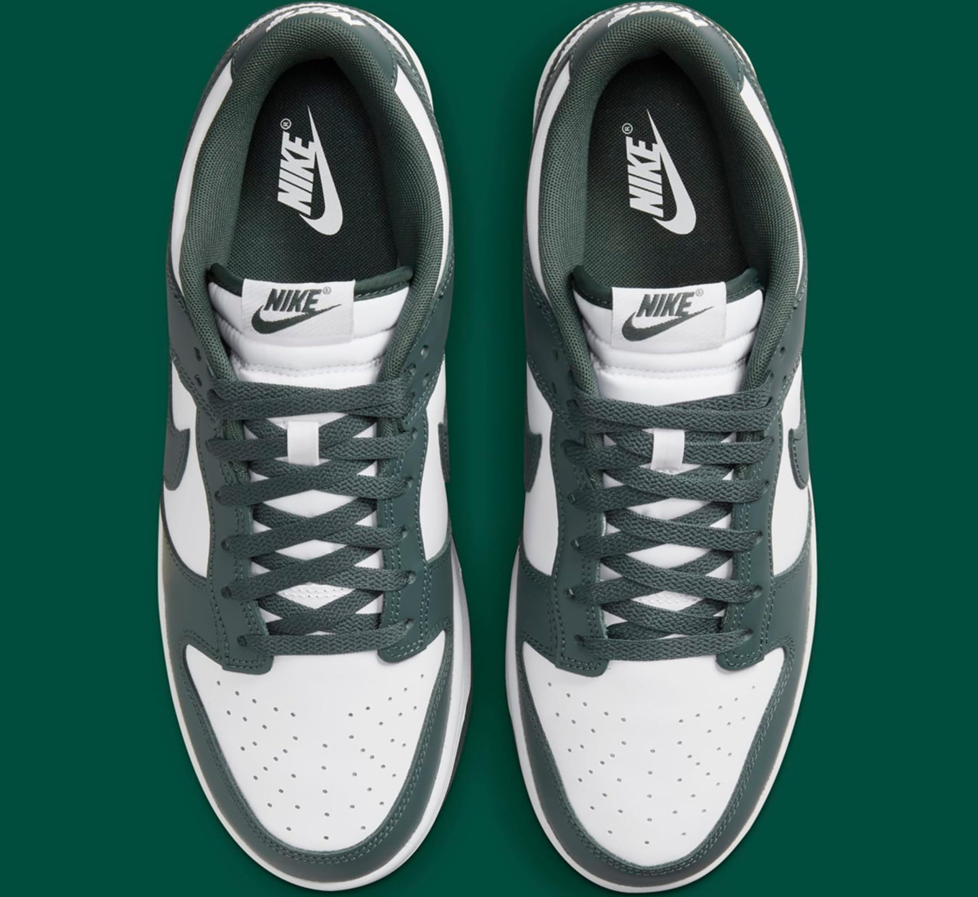 Nike Dunk Low Retro Men's Shoes (DV0833-111, White/White/Vintage Green) Size 11 and 14 - Nike