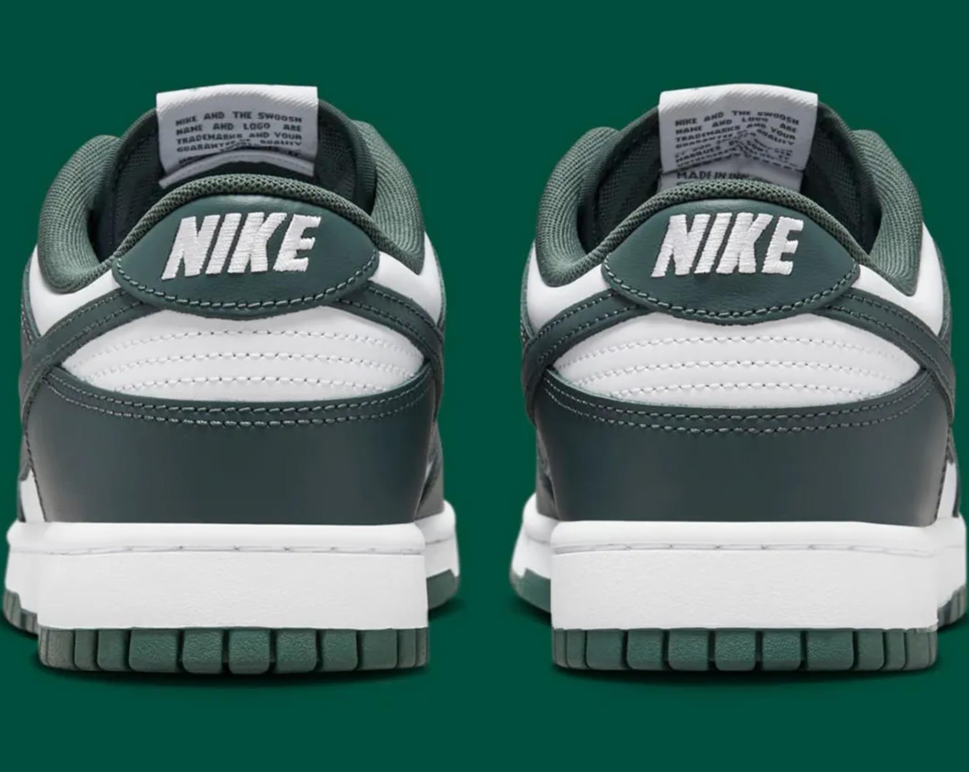 Nike Dunk Low Retro Men's Shoes (DV0833-111, White/White/Vintage Green) Size 11 and 14 - Nike