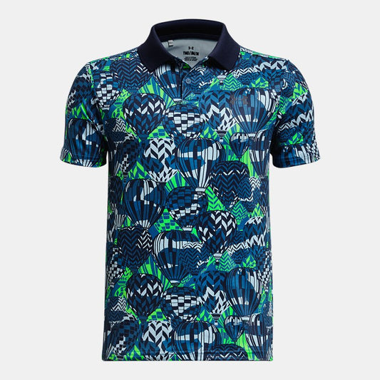 Under Armour Performance Printed Polo (Boys) - Youth Large Golf Shirt