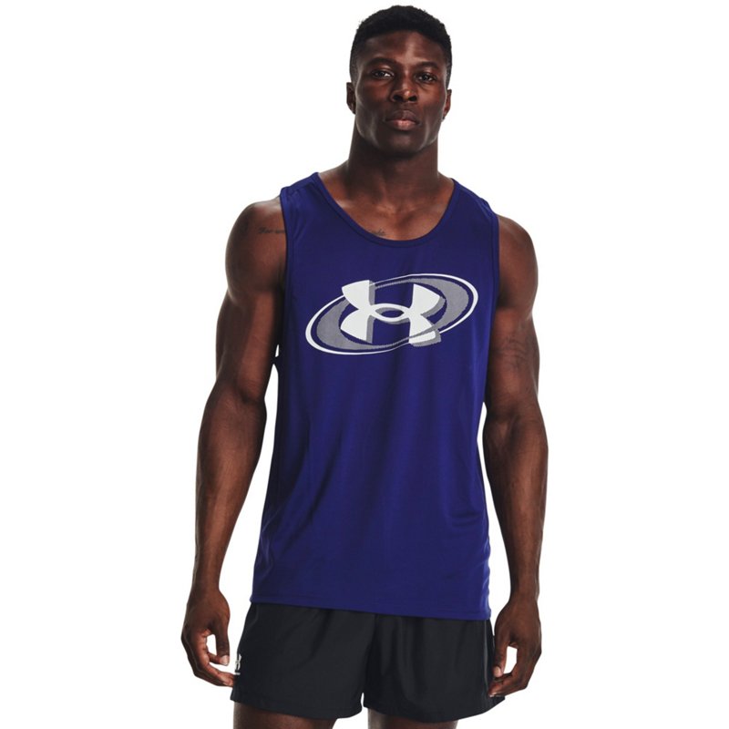 Under Armour Men's Tech 2.0 Branded Tank Top Navy Blue, Small - Men's Athletic Performance Tops - Under Armour