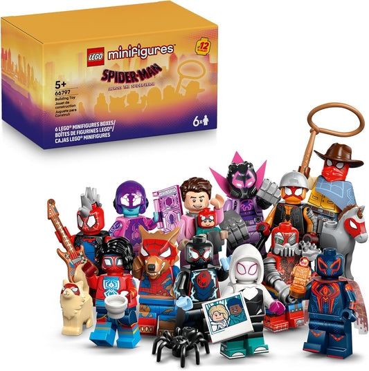 LEGO Minifigures Collectible Set - Spider-Man: Across The Spider-Verse 6 Pack - Spider-Man Toys 6529145 (6 Pack)