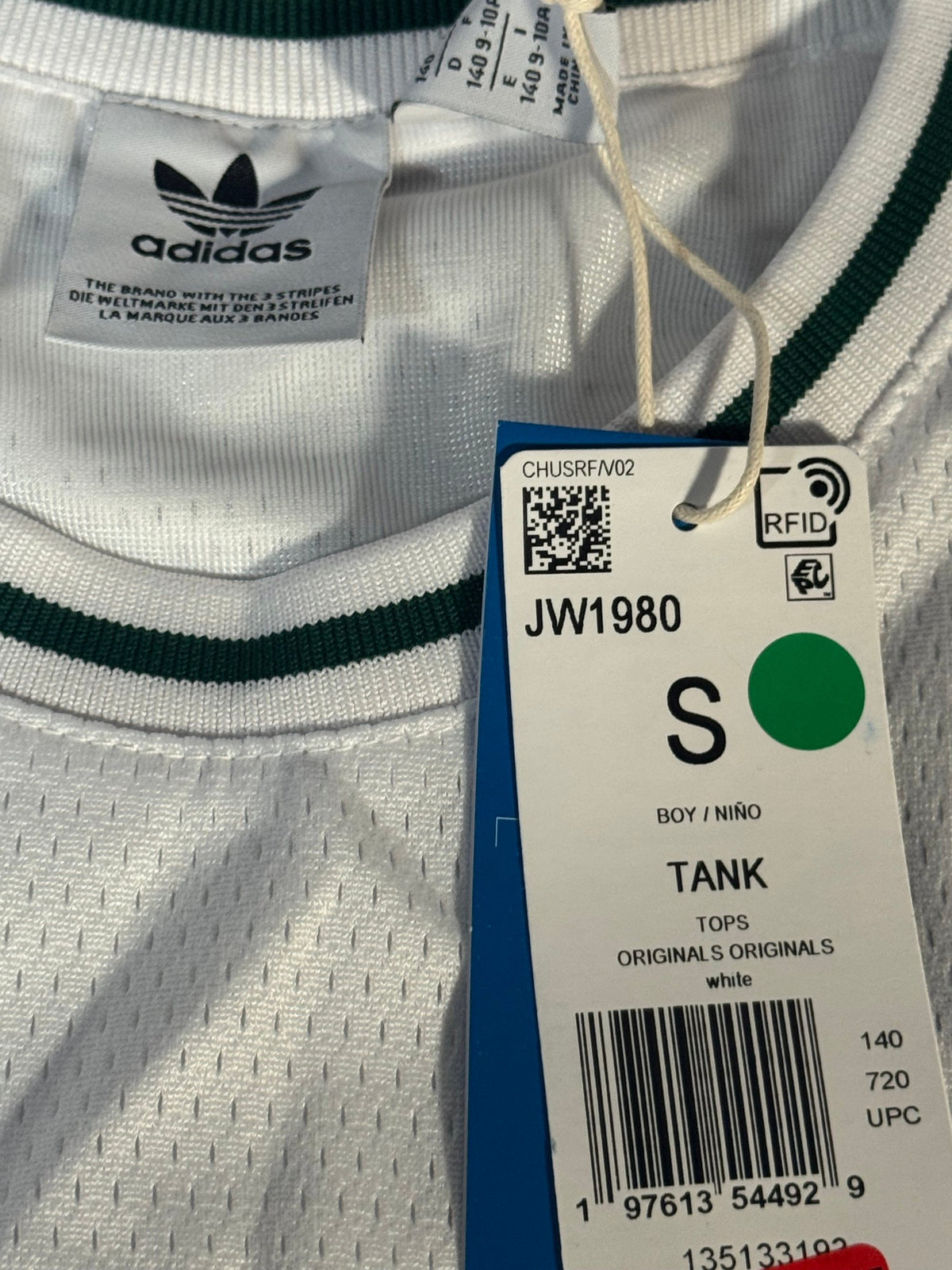 adidas Originals Boys' Basketball Tank JW1980 White Youth NWT