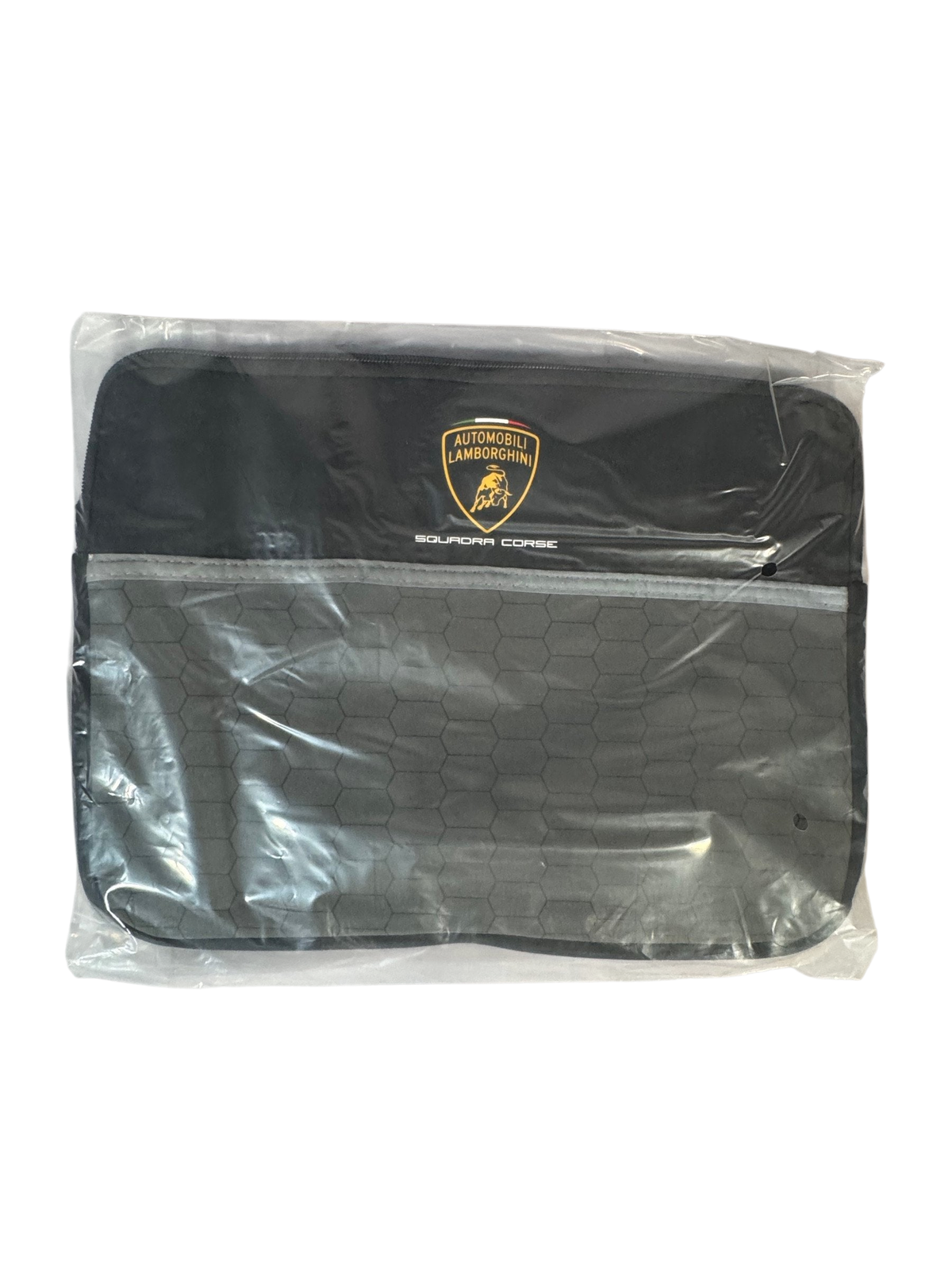 Lamborghini Squadra Corse Laptop Sleeve 13 in or 17 in Black Grey Hexagon