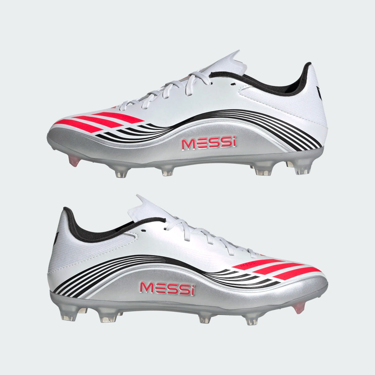adidas F50 League FG/MG Messi Soccer Cleats White Red NIB