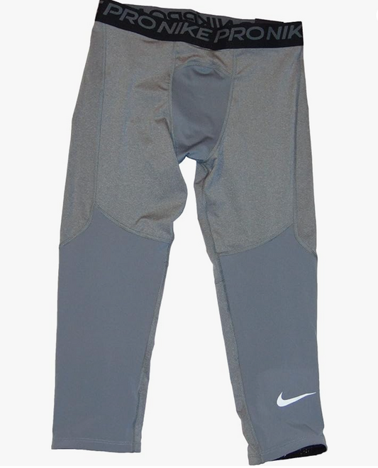 Nike boys Pro 3/4 Tights (Little Kids/Big Kids)- Grey (L)