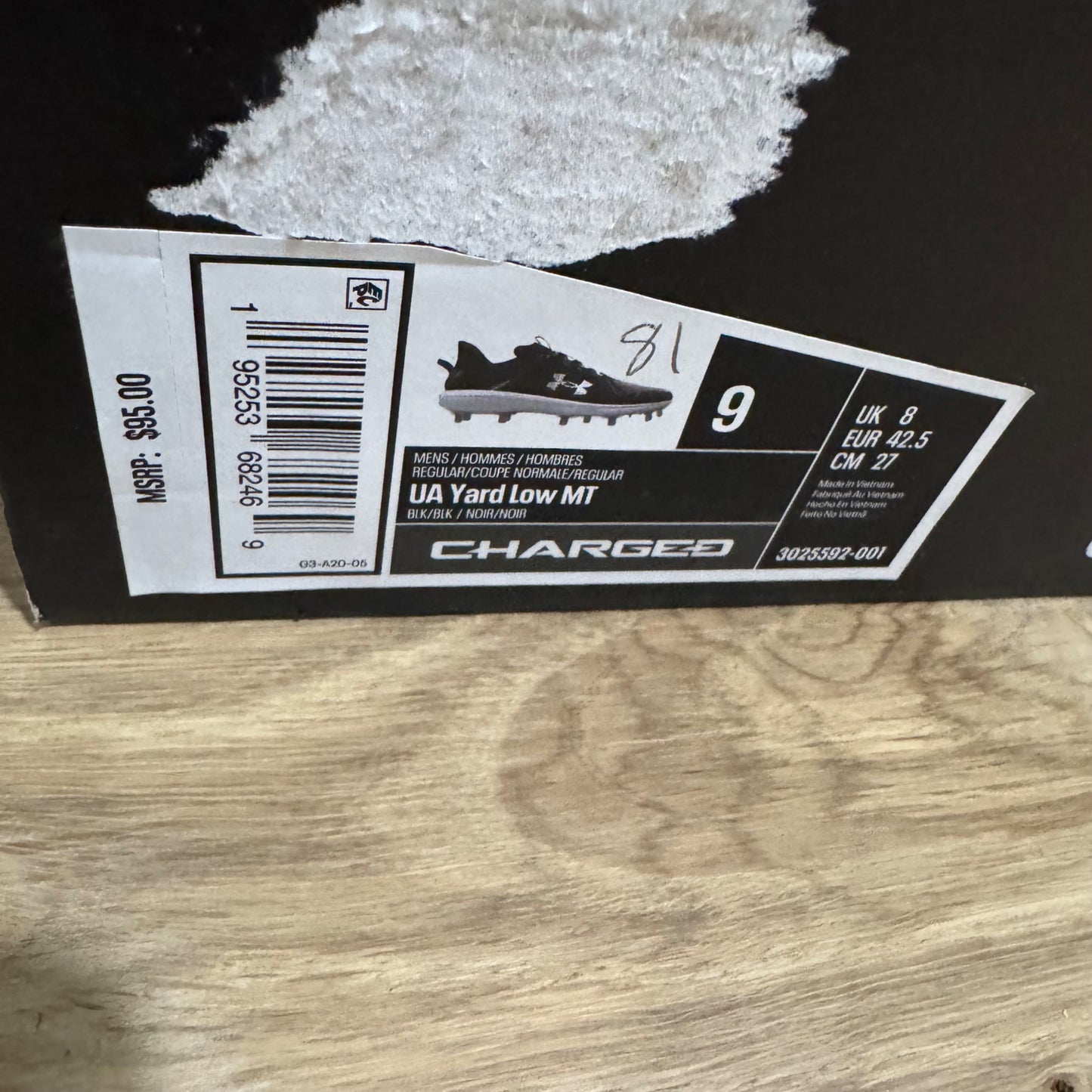 Under Armour UA Yard Low MT 3025592-001 Baseball Cleats Size 9 Black