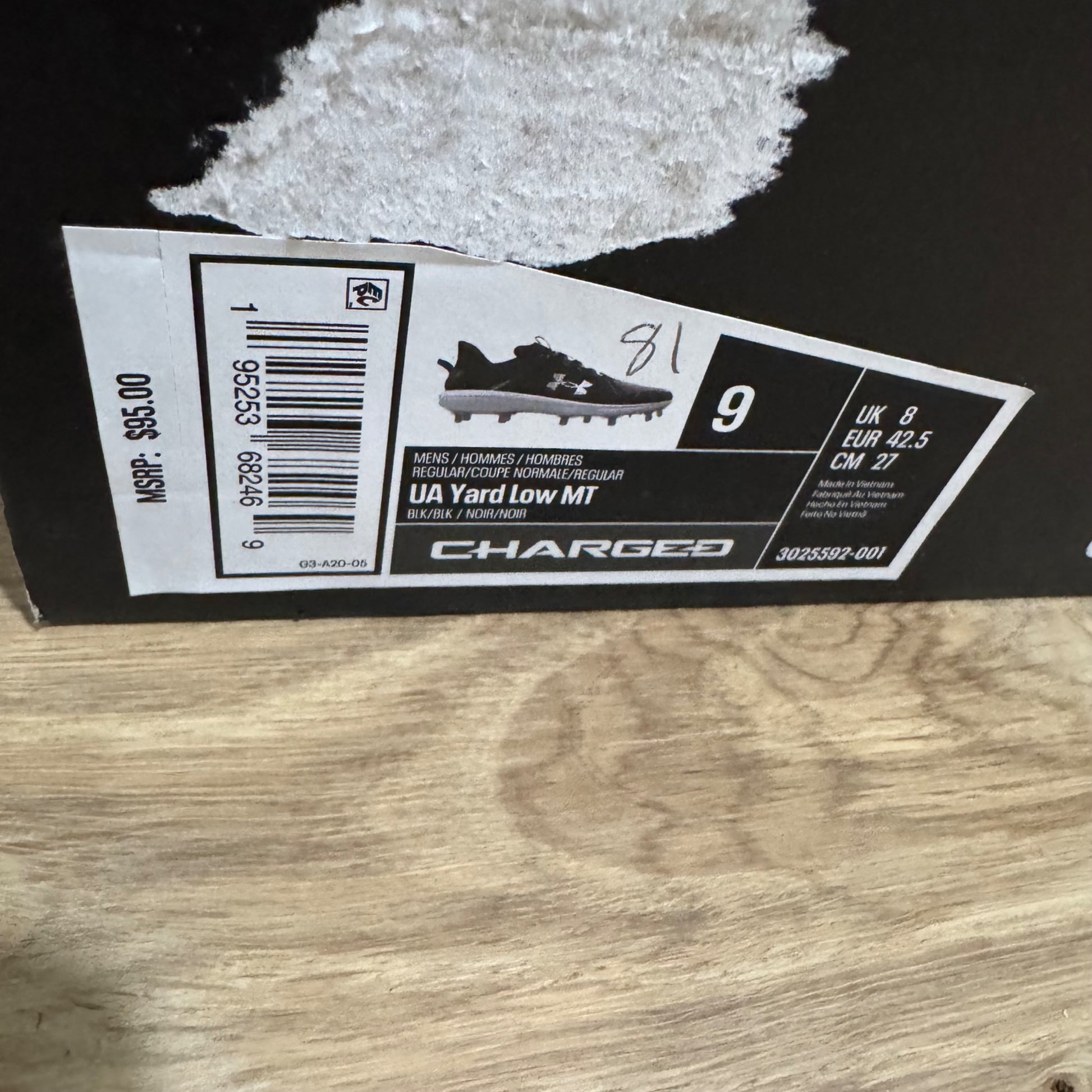 Under Armour UA Yard Low MT 3025592-001 Baseball Cleats Size 9 Black