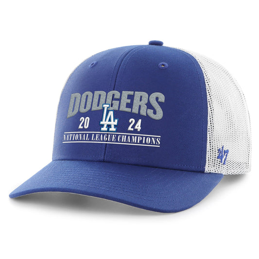Los Angeles Dodgers '47 2024 National League Champions Trucker Adjustable Hat – Royal Baseball - Size OSFM - ’47