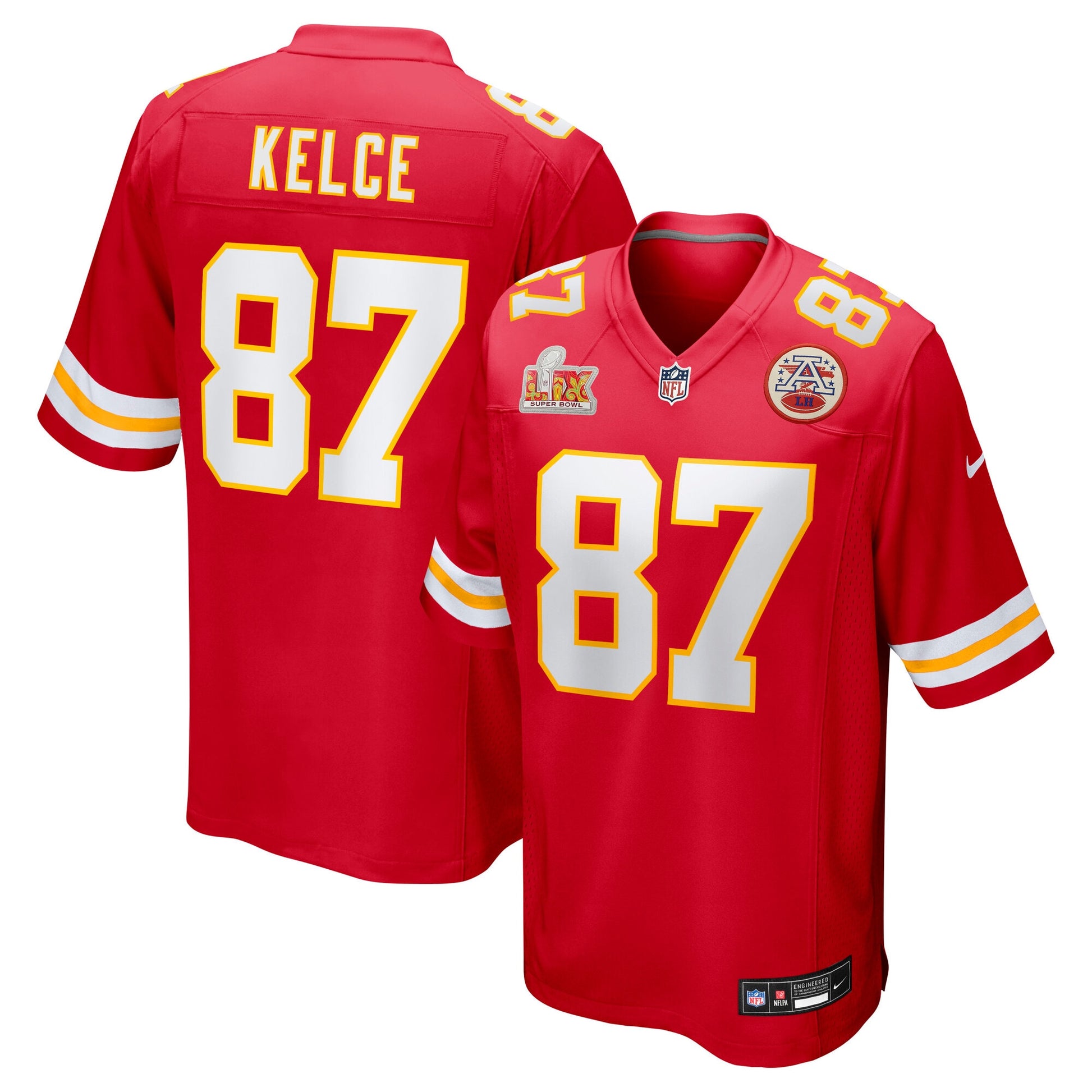 Travis Kelce Kansas City Chiefs Nike Super Bowl LIX Game Jersey - Red Football - Size M - Nike
