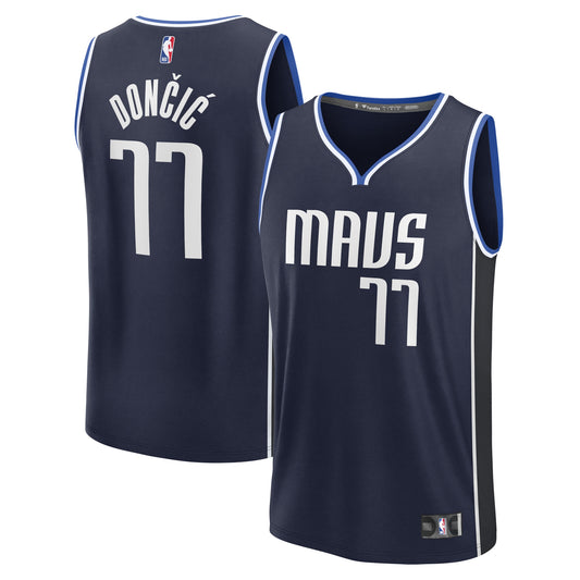 Luka Dončić Dallas Mavericks Fanatics Men's Fast Break Player Jersey - Statement Edition - Navy Sports - Size L - Fanatics