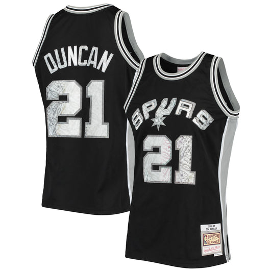 Tim Duncan San Antonio Spurs Mitchell & Ness 1998/99 Hardwood Classics NBA 75th Anniversary Diamond Swingman Jersey - Black Basketball - Size S - Mitchell & Ness
