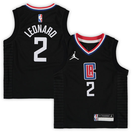 Kawhi Leonard LA Clippers Jordan Brand Preschool 2020/21 Fast Break Replica Jersey - Statement Edition - Black Basketball - Size 5/6