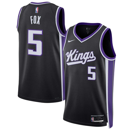 De'Aaron Fox Sacramento Kings Nike Unisex Swingman Jersey - Icon Edition - Black - Size S - Nike