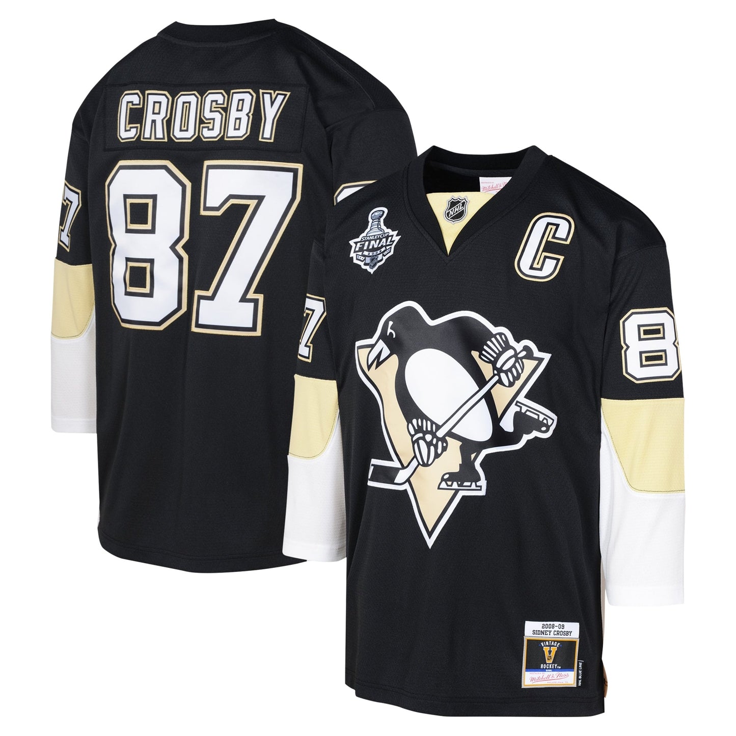 Sidney Crosby Pittsburgh Penguins Mitchell & Ness Youth 2008 Blue Line Player Jersey - Black - Size Yth L/XL - Mitchell & Ness