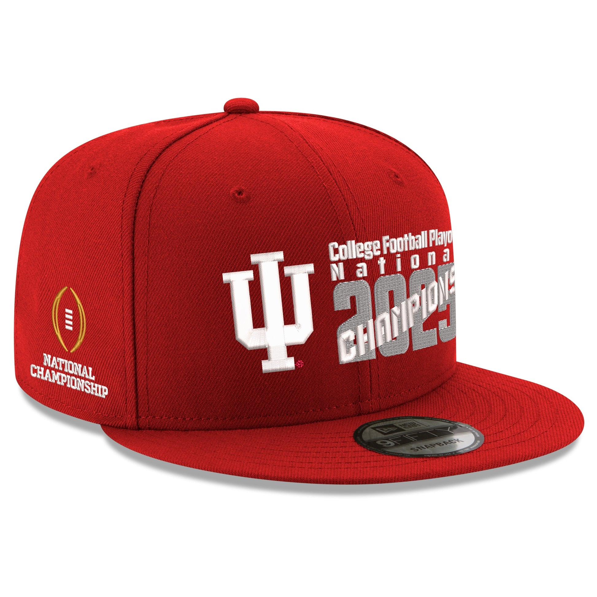 Indiana Hoosiers New Era College Football Playoff 2025 National Champions 9FIFTY Snapback Hat - Crimson - Size OSFM - New Era
