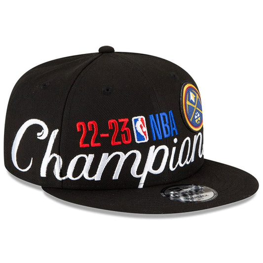Denver Nuggets New Era 2023 NBA Finals Champions Locker Room 9FIFTY Snapback Hat - Black - Size OSFA