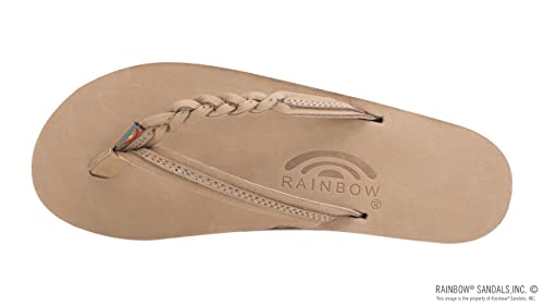 Rainbow Sandals Women’s Flirty Braidy Premier Leather w/Single Braided Strap, Sierra Brown, Ladies 11/10.5-11.5 B(M) US