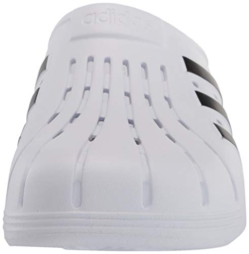 adidas Unisex Adilette Clog Slide Sandal, Footwear White/Core Black/Footwear White, 6 US Men