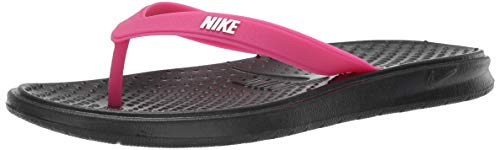 Nike Women's Solay Thong Sport Sandal, Black/White-Vivid Pink, 9 Regular US - Nike