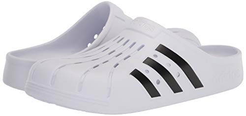 adidas Unisex Adilette Clog Slide Sandal, Footwear White/Core Black/Footwear White, 6 US Men - Adidas