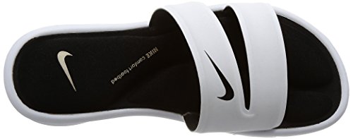 Nike Women's Ultra Comfort Slide Athletic Sandal, White/Black, 8 B(M) US