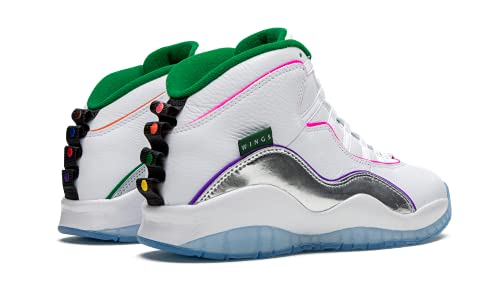 Nike Mens Air Jordan Retro 10 Wings Size 8 - CK4352 103 White/Chrome - Nike