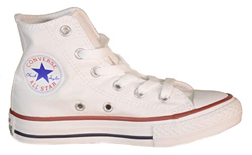 Converse Chuck Taylor All Star Canvas High Top Sneaker, optical white, 1 M US Little Kid